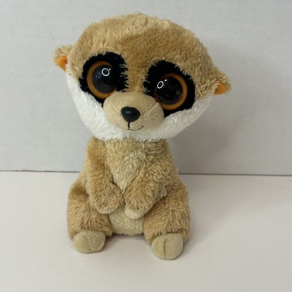 Ty Beanie Boo Rebel 2011 Meerkat 6" Big Brown Eyes Stuffed Animal Huggable Plush - Picture 1 of 13